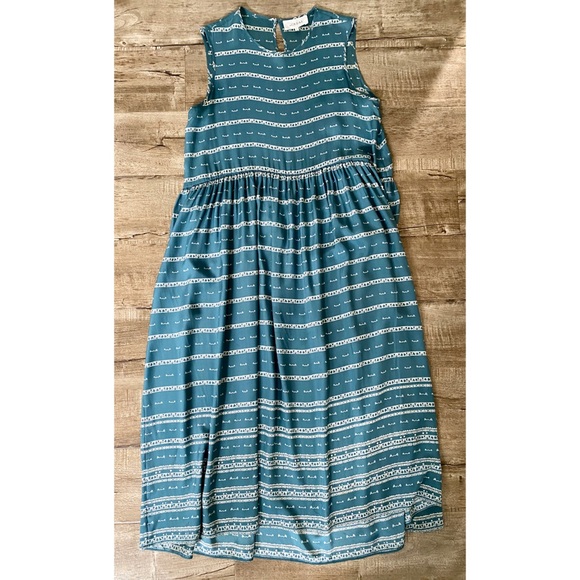 THE GREAT. Dresses & Skirts - The GREAT. Silky Maxi Swing Floral Dress Teal 1